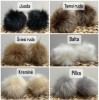 Susegamas žieminis merino vilnos trikotažo šalmukas su bumbulais, 3 spalvos