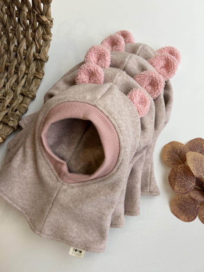 Žieminiai merino vilnos trikotažo šalmukai su Teddy ausimis, 3 spalvos