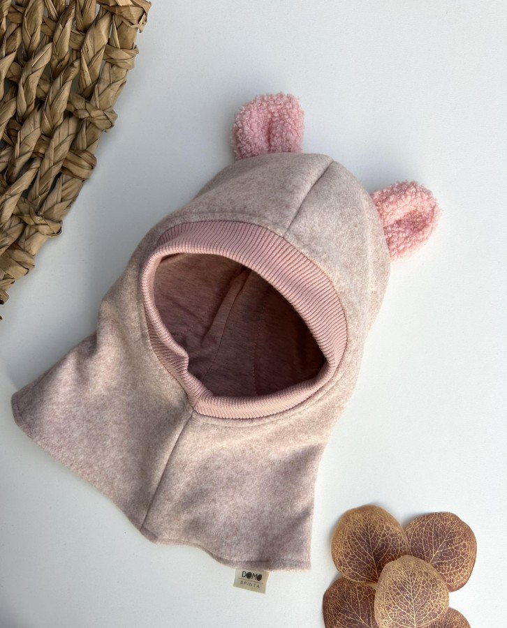 Žieminiai merino vilnos trikotažo šalmukai su Teddy ausimis, 3 spalvos