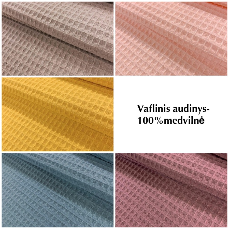Maudynių pončai su zuikio ausimis (vaflinis audinys, 5 spalvos)
