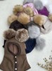 Susegamas žieminis garintos vilnos šalmukas su bumbulais, 8 spalvos Susegamas žieminis garintos vilnos šalmukas su bumbulais, 8 spalvos