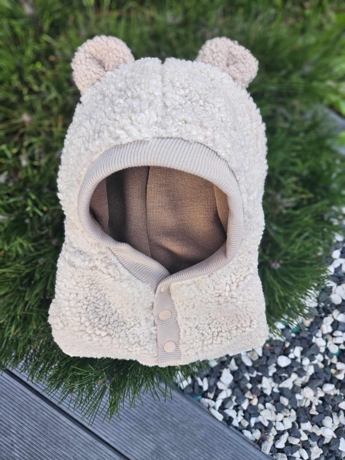 Susegamas žieminis teddy šalmukas su ausimis, 8 spalvos