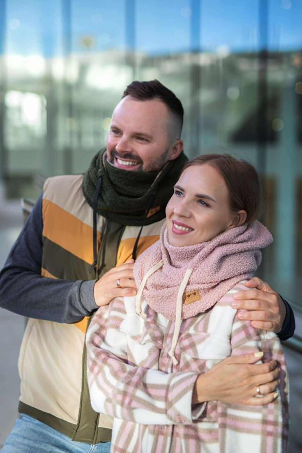 Teddy trikotažo balaklava moterims (rožinė spalva)