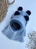 Žieminiai merino vilnos trikotažo šalmukai su Teddy ausimis, 3 spalvos