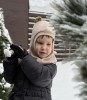 Žieminiai merino vilnos trikotažo šalmukai su Teddy ausimis, 3 spalvos
