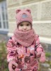 Žieminis komplektas su ausimis ( vilna su burbuliukais su raištukais), 10 spalvų
