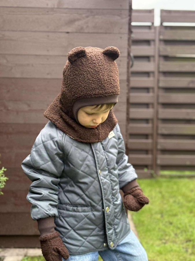 Žieminis teddy šalmukas su ausimis, 9 spalvos