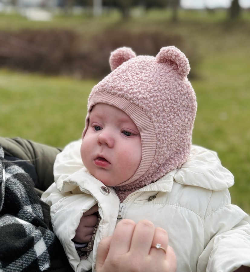 Žieminis teddy šalmukas su ausimis, 9 spalvos