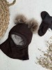 Žieminis teddy šalmukas su bumbulais, 9 spalvos