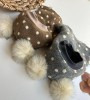 Žieminis vilnos  šalmukas ,,su burbuliukais" su bumbulais, 10 spalvų
