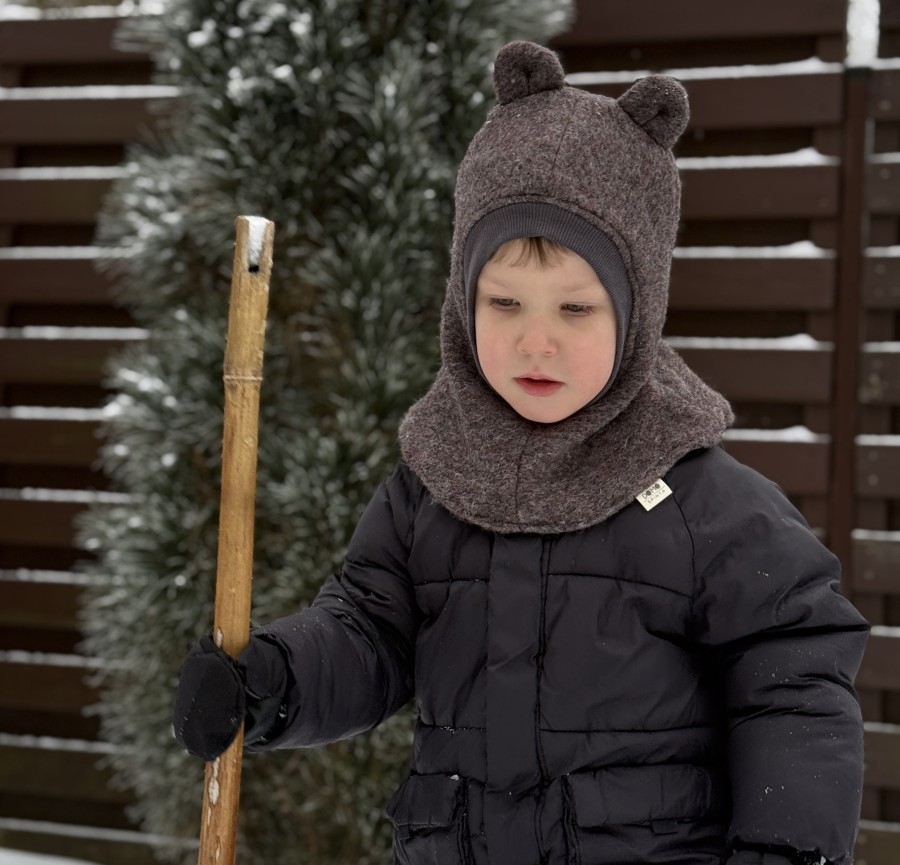 Žieminis vilnos  šalmukas su ausimis, 10 spalvų