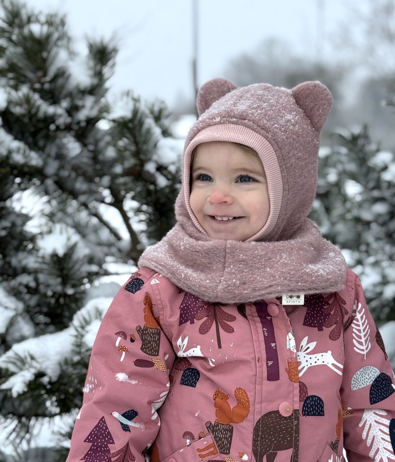 Žieminis vilnos  šalmukas su ausimis, 10 spalvų