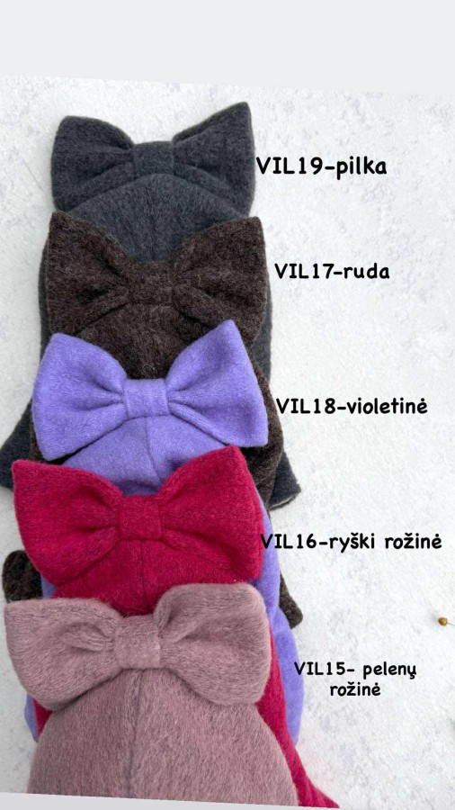 Žieminis vilnos  šalmukas su kaspinais, 10 spalvų