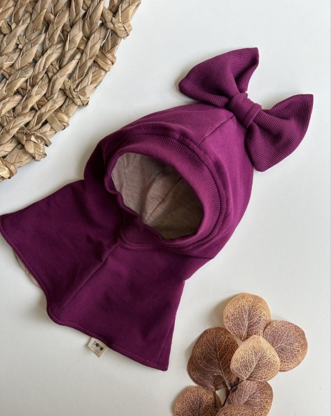 Medvilninis žieminis šalmukas "Kaspinas", (merino/medvilninis pamušalas), 13 spalvų