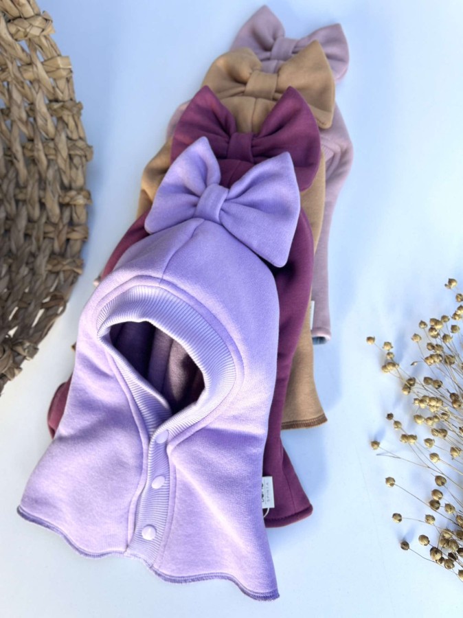 Susegamas medvilninis žieminis šalmukas "Kaspinas", (merino/medvilninis pamušalas), 13 spalvų