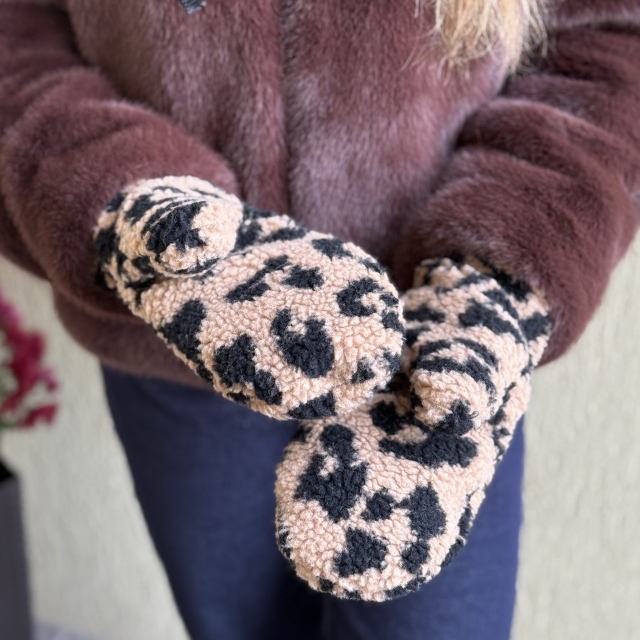 Teddy leopardo rašto pirštinės