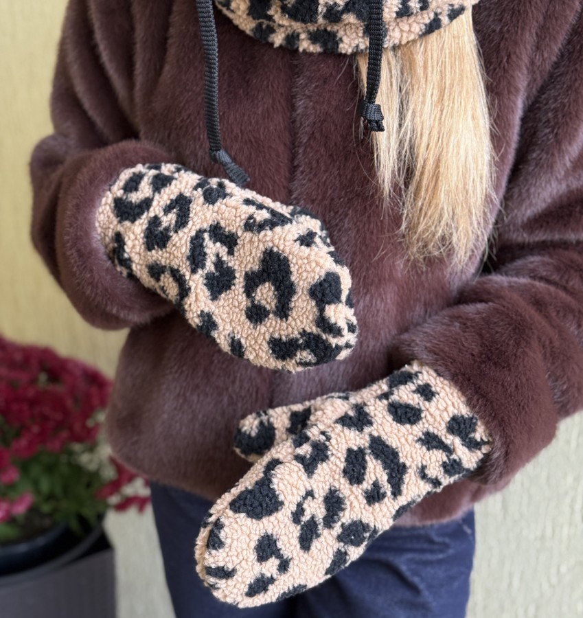 Teddy leopardo rašto pirštinės