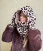 Teddy trikotažo balaklava moterims (leopardo rašto)