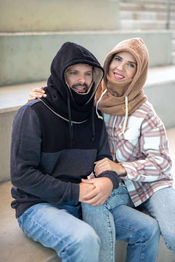 Teddy trikotažo balaklava moterims (ruda spalva)
