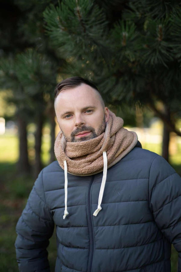 Teddy trikotažo balaklava vyrams (ruda spalva)