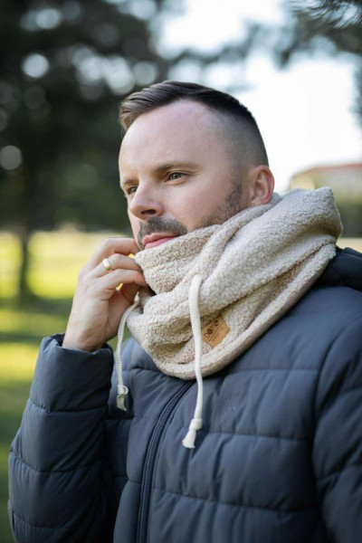 Teddy trikotažo balaklava vyrams (smėlio spalva)