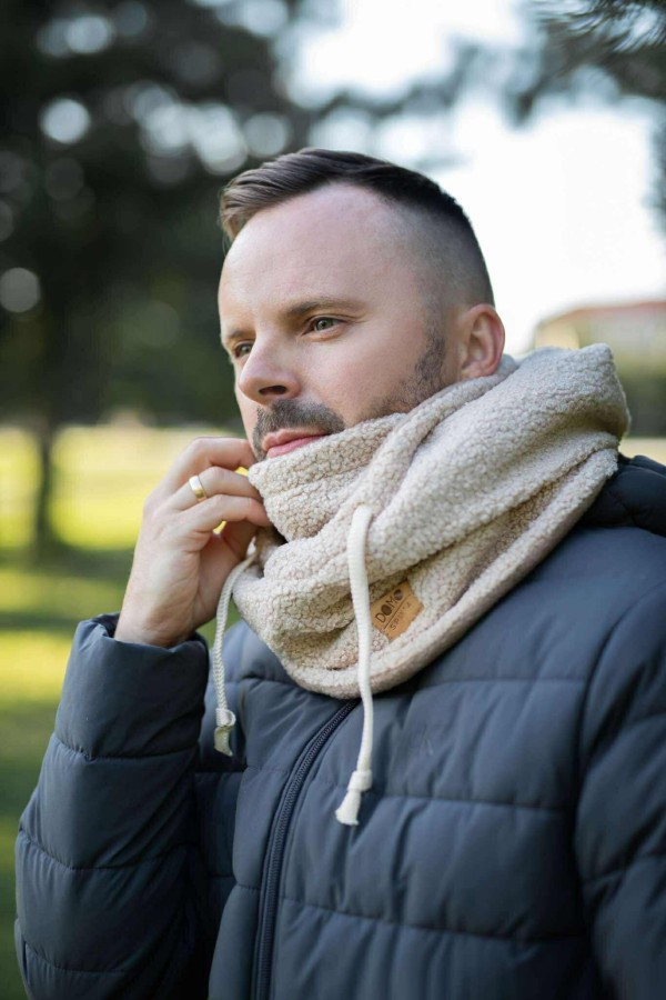 Teddy trikotažo balaklava vyrams (smėlio spalva)