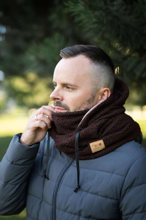 Teddy trikotažo balaklava vyrams (šokoladinė spalva)