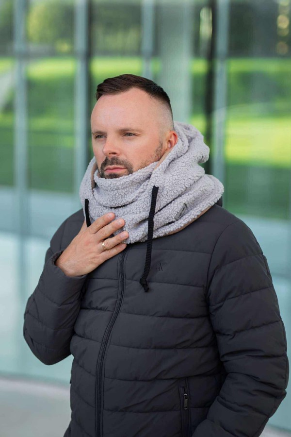Teddy trikotažo balaklava vyrams (šviesi pilka spalva)