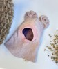 Žieminis merino vilnos trikotažo šalmukas su kaspinais, 3 spalvos