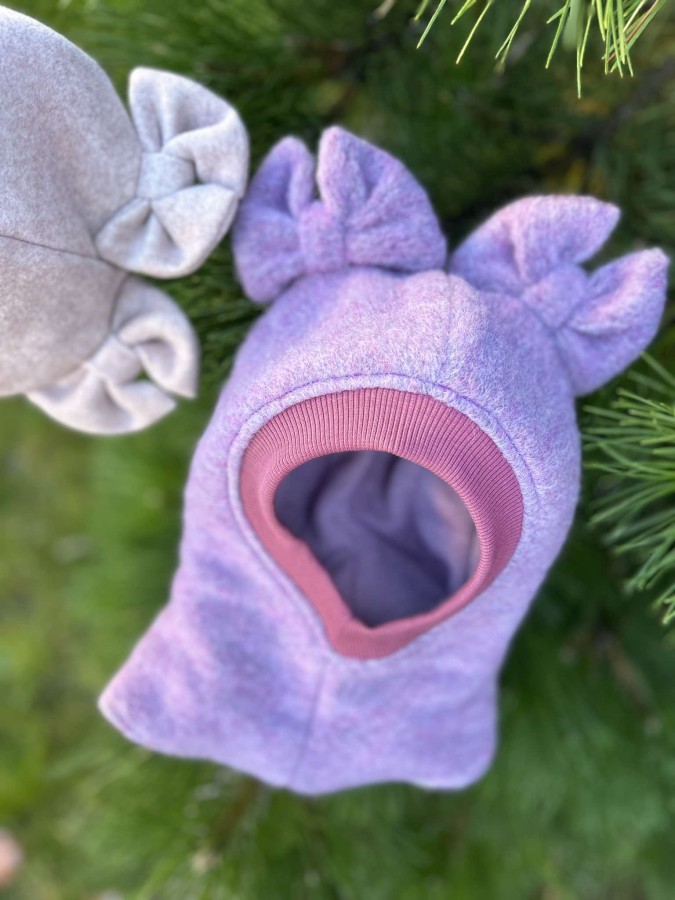 Žiemins vilnos  šalmukas su kaspinais, 4 spalvos